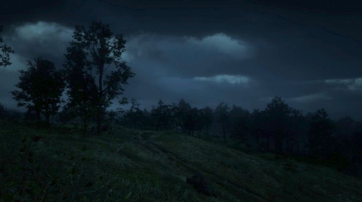 Create meme: dark forest, the landscape is dark, stalker night sky