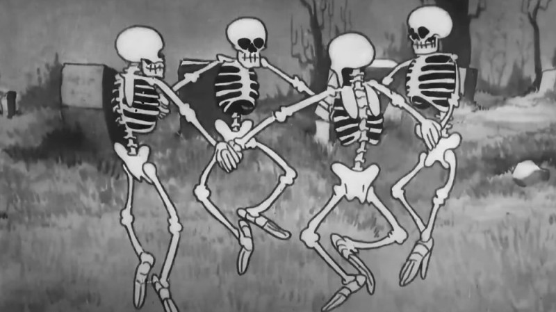 Создать мем: скелет, танец скелетов, скелет из мультика