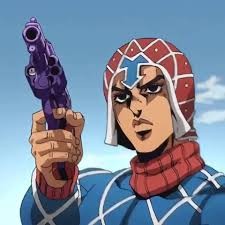 Create meme: mista jojo anime smile, guido mista, mista jojo shoot