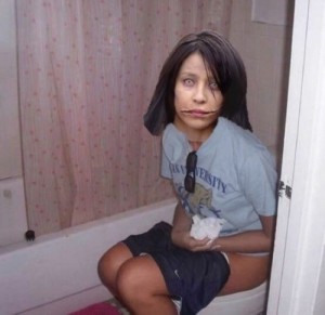 Create meme: girls in the toilet, Kuchisake Onna