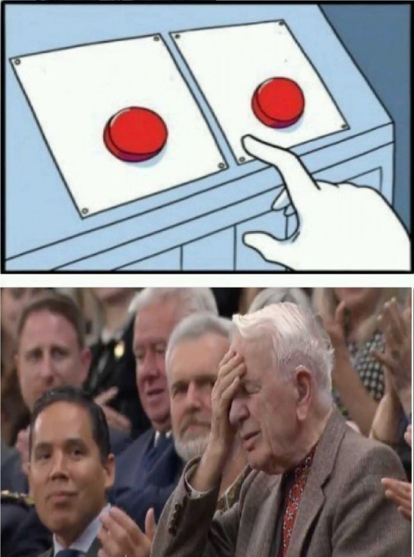 Create meme: red button , button meme, meme two buttons