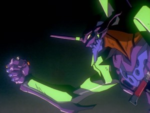 Create meme: Evangelion, evangelion robot gif, evangelion Eva 01 with knife