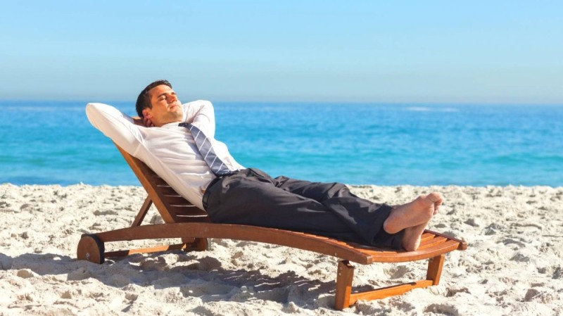 Create meme: A man is lying on a chaise longue, man resting, A man is lying on a sunbed