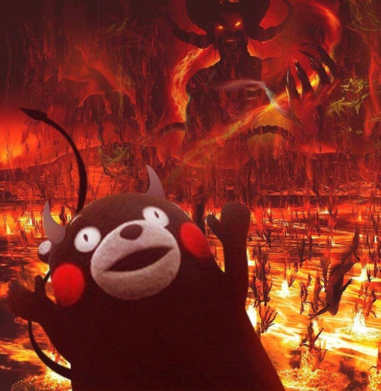 Create meme: kumamon, kumamon for the glory of Satan, for the glory of Satan 