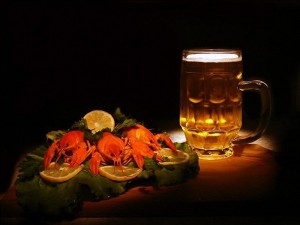 Create meme: beer, May 1 beer crayfish, greeting cards happy birthday friend