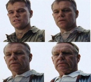 Create meme: Matt Damon, aging meme, Matt Damon meme