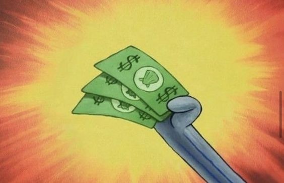 Create meme: A dollar from spongebob, history of spongebob squarepants, from spongebob 