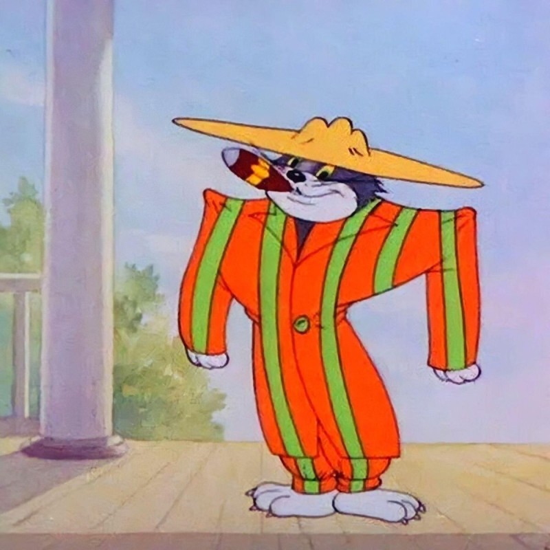 Create meme: Tom from Tom and Jerry in a suit, Tom and Jerry Tom in a striped suit, Tom and Jerry Tom in a jacket