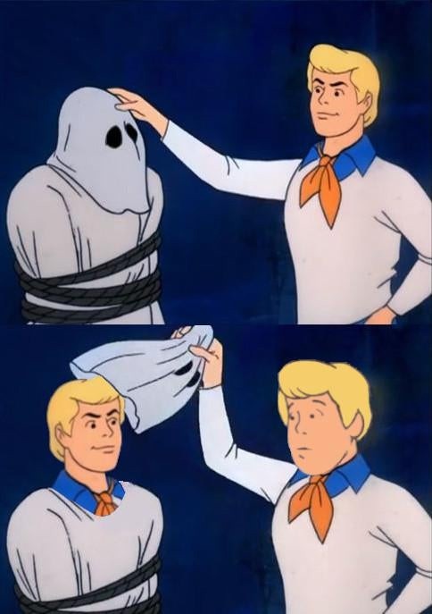 Create meme: Scooby Doo meme, meme joke, Scooby doo mask meme