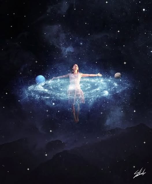 Create meme: The universe and the girl, the universe , girl space 