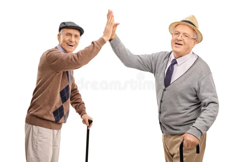 Create meme: Old people are friends, the elderly, happy elderly people