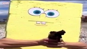 Create meme: Spongebob with guns