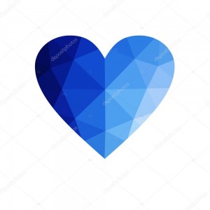 Create meme: purple hearts on white background, heart, geometric blue heart