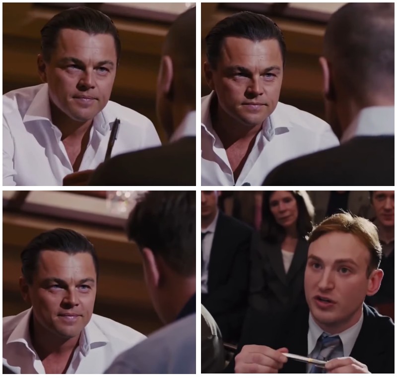 Create meme: DiCaprio sells a pen, Sell me this dicaprio pen, DiCaprio sell me a pen