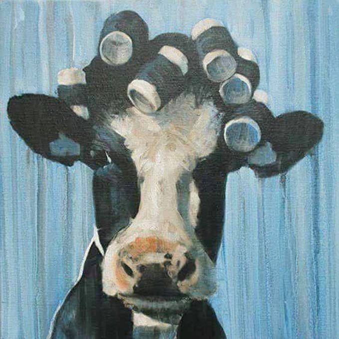 Create meme: funny cow, cow , cow paints