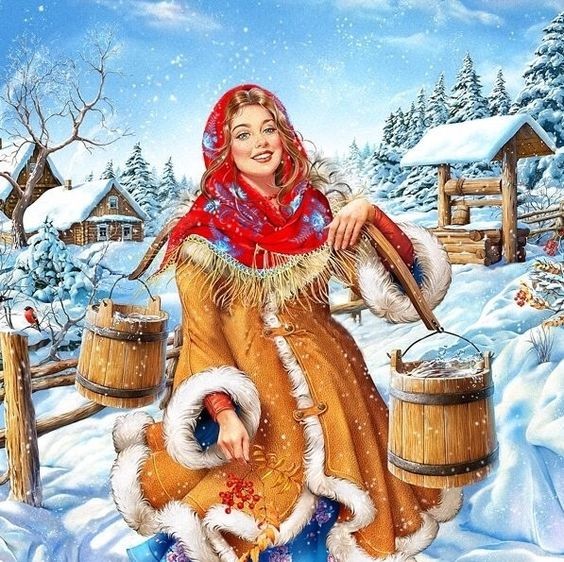 Create meme: The girl with the rocker, The girl with the rocker, winter illustrations by Inna Kuzubova