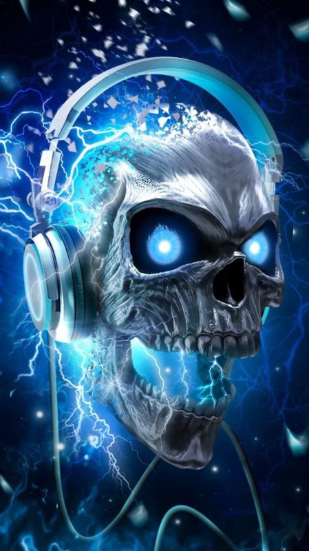 Create meme: skull , skull with headphones, cool skulls