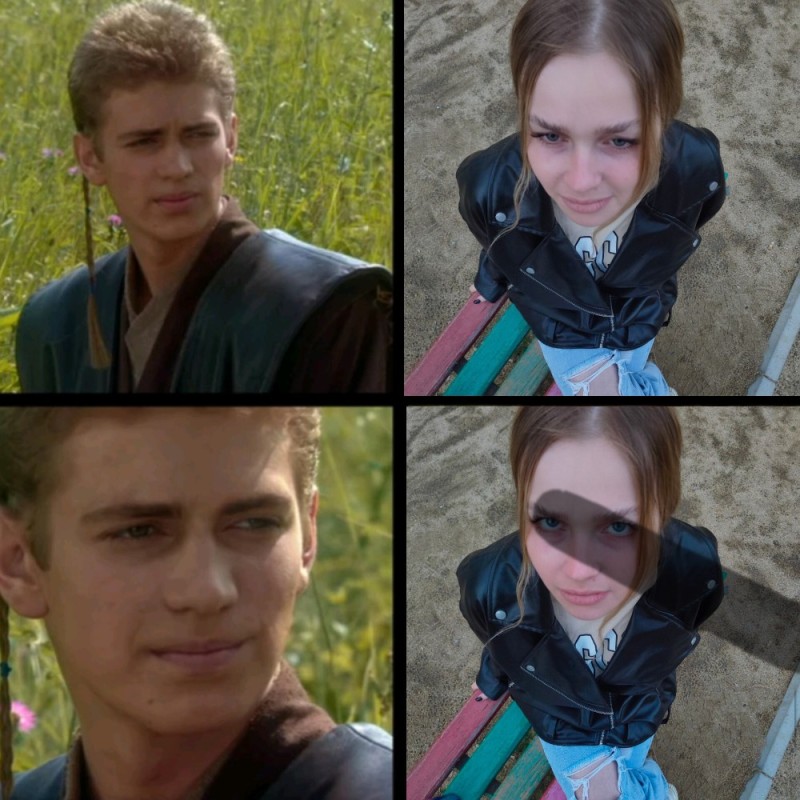 Create meme: Star wars Anakin and Padme, Anakin and Padme on a picnic, Anakin and Padme