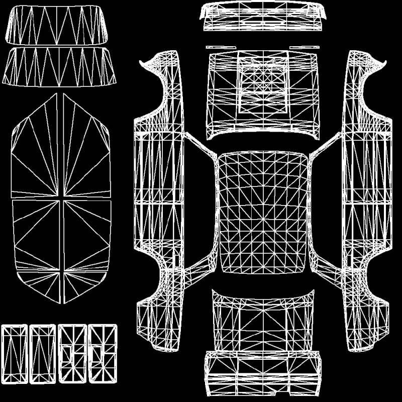 Создать мем: развертка автомобиля, uv развертка автомобиля, развёртка rcd зазпорожец