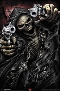 Create meme: skeleton with a gun, skeleton with a gun