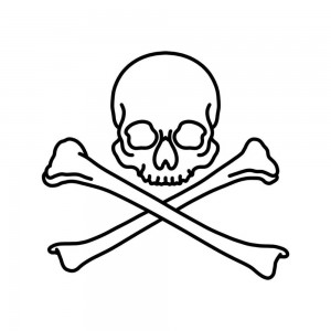 Создать мем: пиратский череп с костями, череп и кости эскиз, пиратский череп