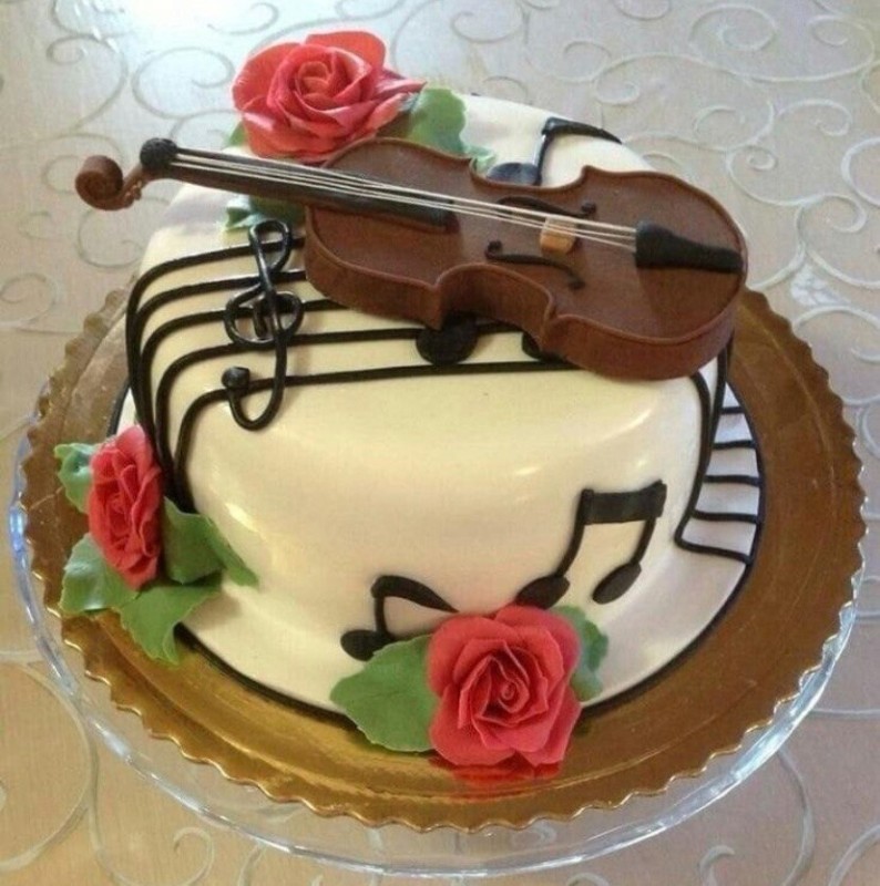Создать мем: тортик для скрипача, торт для музыканта на день рождения, торт скрипка