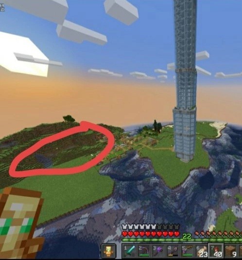 Create meme: minecraft towers, skyscraper in minecraft, minecraft observation tower