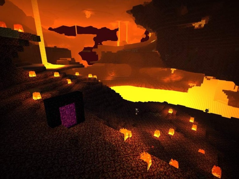 Create meme: nether minecraft, nether minecraft 1.16 with shaders, background minecraft