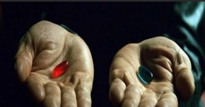 Создать мем: морфеус красная или синяя таблетка, красная таблетка матрица, синяя таблетка