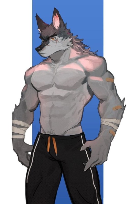 Create meme: the pumped-up wolf, furry art anime, furry art