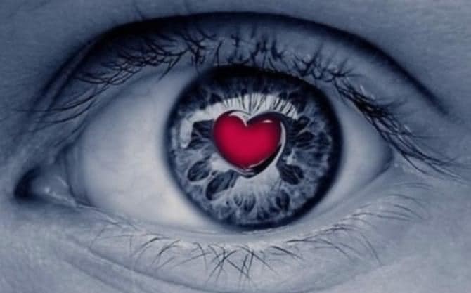 Create meme: The eyes of love, eyes , There are hearts in the eyes