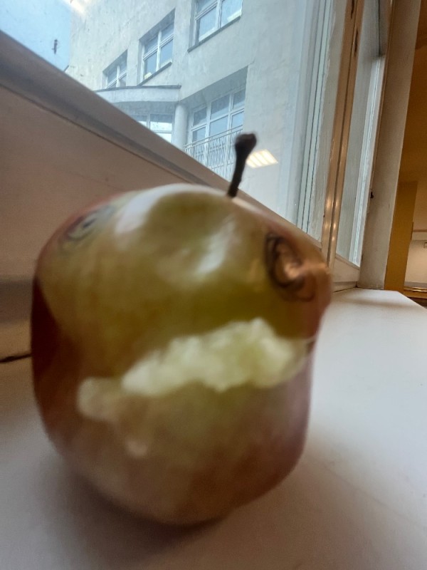 Create meme: Apple , apple core, a half-eaten apple