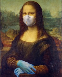 Create meme: Leonardo da Vinci Mona Lisa, Mona Lisa in the mask, Leonardo da Vinci Mona Lisa Italyanskaya