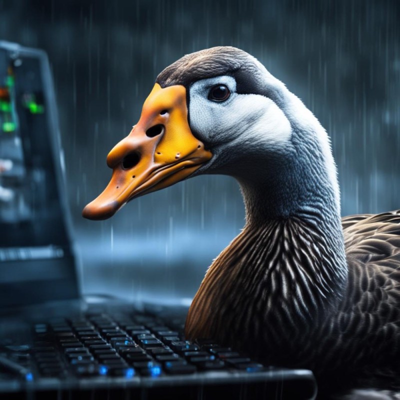 Create meme: The goose is a proud bird, goose , goose on pc