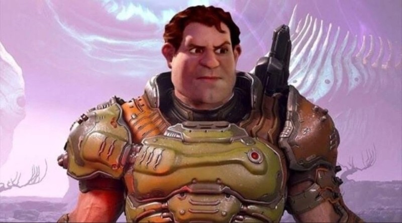 Create meme: doomguy 1, doom eternal, Dumgai's face