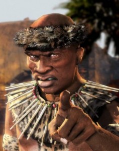 Create meme: Shaka king of the Zulus, the leader of the African tribe, the natives