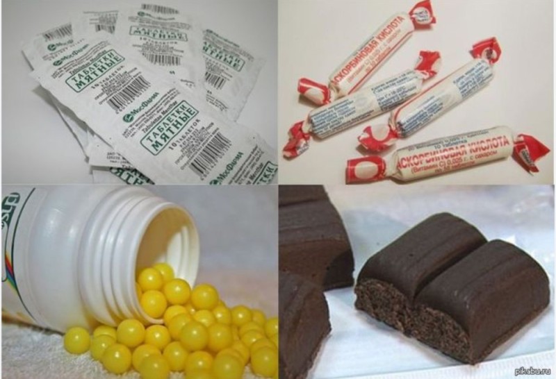 Create meme: ascorbic acid, Soviet sweets, ascorbic acid tablets