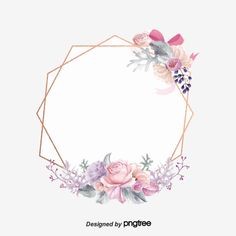 Create meme: flower frame, geometric frame with flowers, watercolor flowers