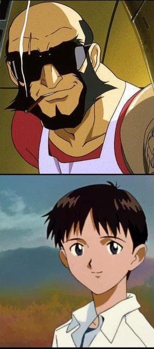 Create meme: Shinji Ikari, evangelion 1995 ikari shinji, Jet black bebop