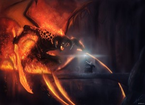 Create meme: boss Balrog, the Balrog of Morgoth, Balrog vs Smaug