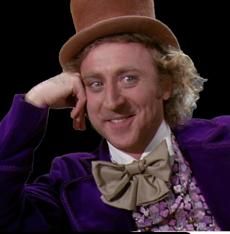 Create meme: Willy Wonka memes, tell me , text page