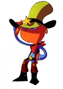 Создать мем: ковбой, crash bandicoot, wander over yonder