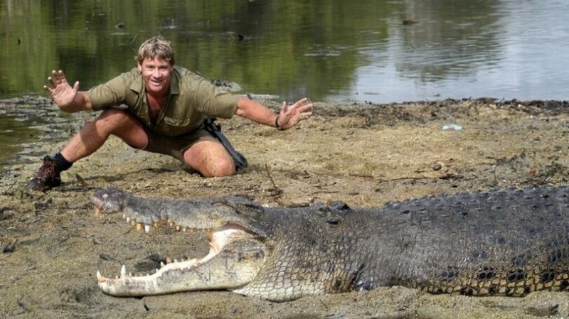 Create meme: steve irwin, steve irwin cause of death, Steve Irwin with a crocodile