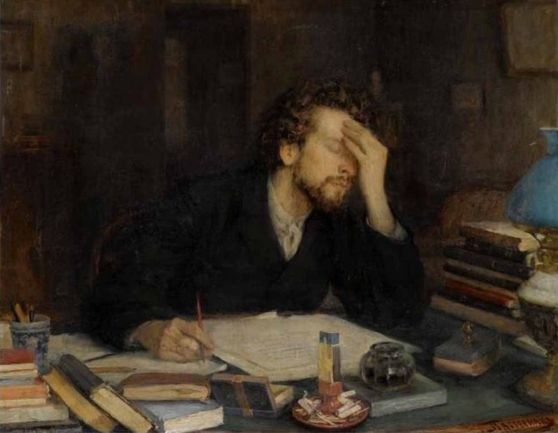 Create meme: literature, graphomaniac text, Leonid pasternak — "the torments of creativity" (1892)