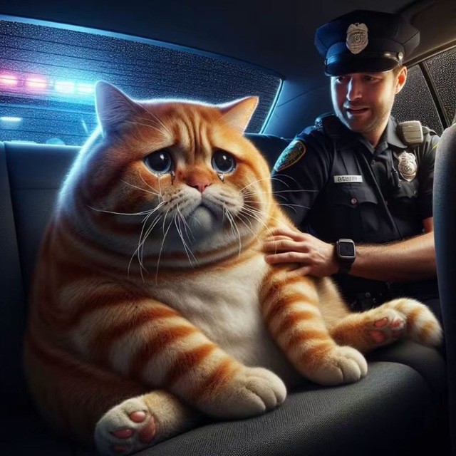 Создать мем: жирный котик, прикол, коты