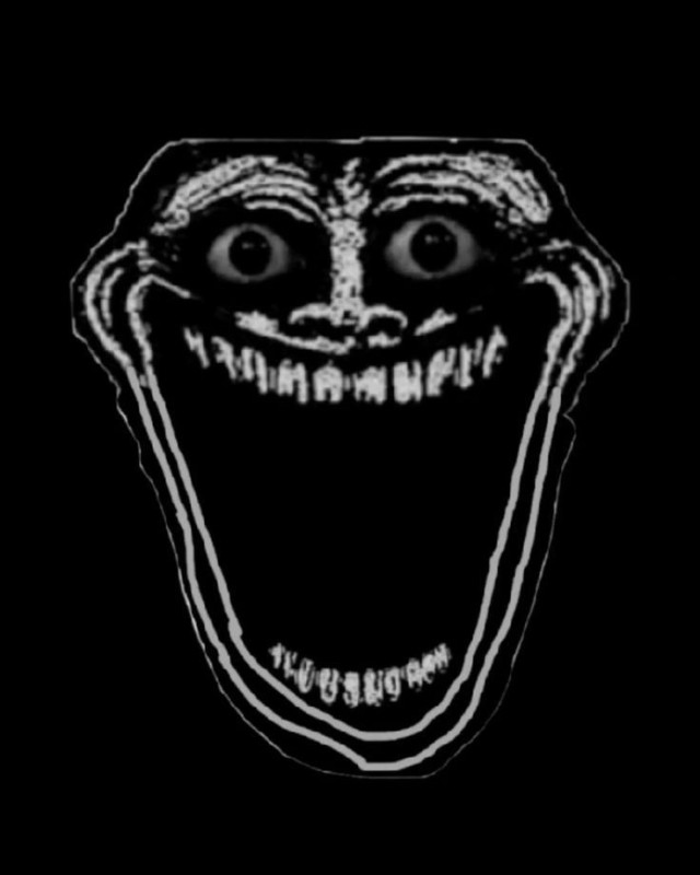 Create meme: trollface monster, meme trollface, Trollface is scary