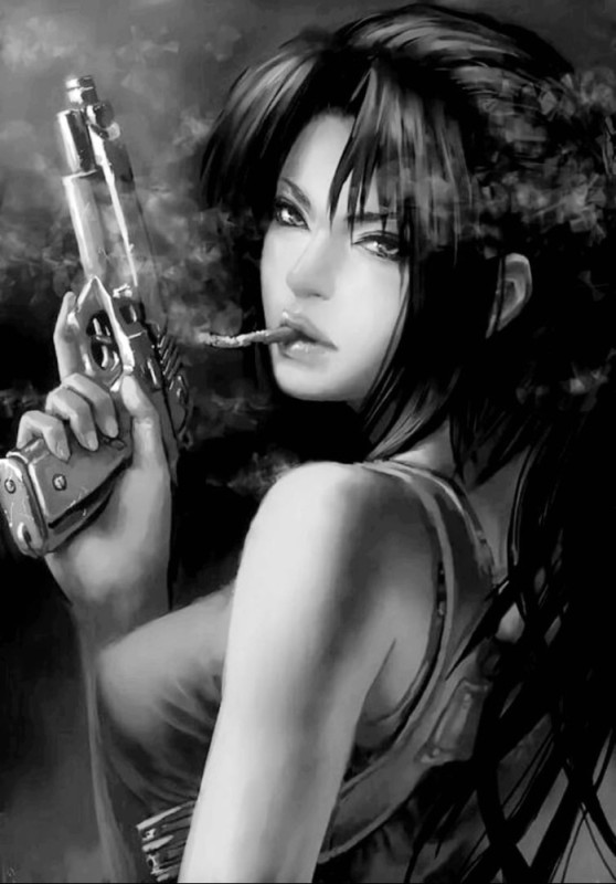 Создать мем: девушки, revy black lagoon, рисунок