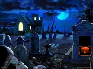 Create meme: cemetery, scary, graveyard