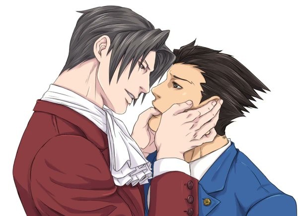 Create meme: ace attorney 7, Phoenix Wright and Miles Edgeworth, ace attorney edgeworth