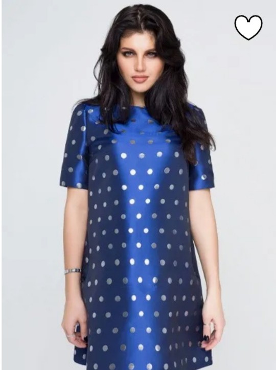 Create meme: casual dress, loose polka dot dress, blue polka dot dress